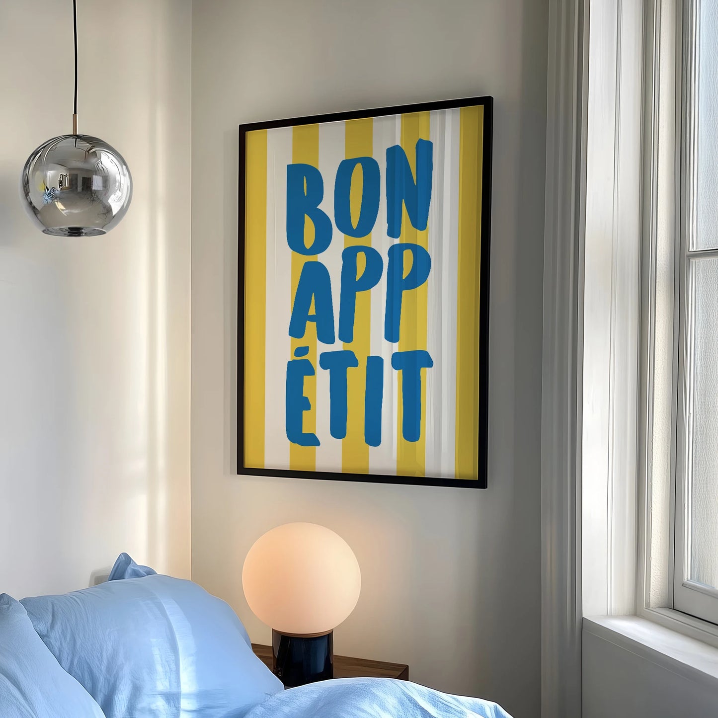 Bon Appétit Canvas Wall Art | Blue Font Kitchen & Dining Decor
