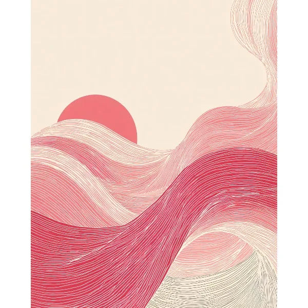 Japandi Wabi-Sabi Zen Abstract Wave Canvas Wall Art Print