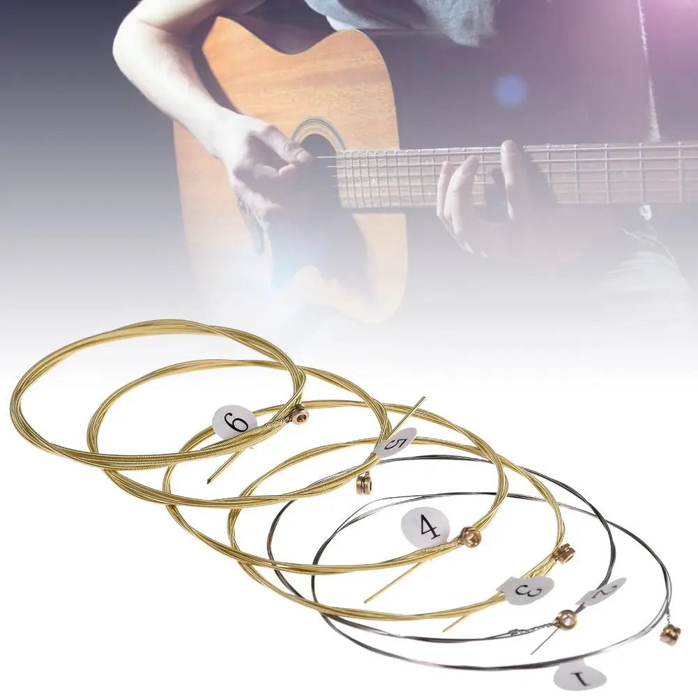 6-Pack Brass Acoustic Guitar Strings | Hexagonal Steel Core Acoustic Guitar Strings Peaceful Pleasures Health and Wellness