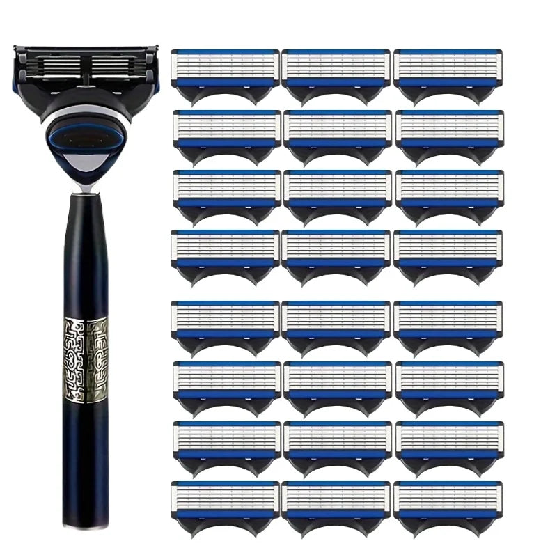6-Layer Blade Reusable Razor – Durable Handle & Swap Heads