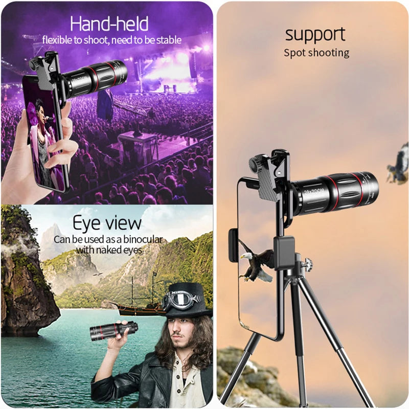 28X Lens Telescope Phone Camera Lens For Cellphone Wide Angle Lens Macro Telephoto Lens Zoom Phone Camera Fish eye Lens Phone Peaceful Pleasures Health and Wellness
