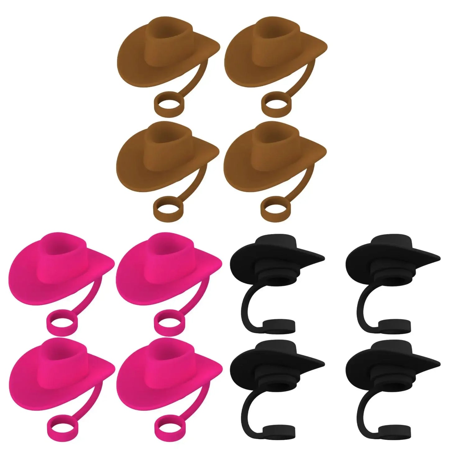 4 Pieces Straw Covers Cap Novelty Sturdy Straw Toppers Reusable Cowboy Hat Shaped for Camping Home Hiking Picnic Kitchen Peaceful Pleasures Health and Wellness