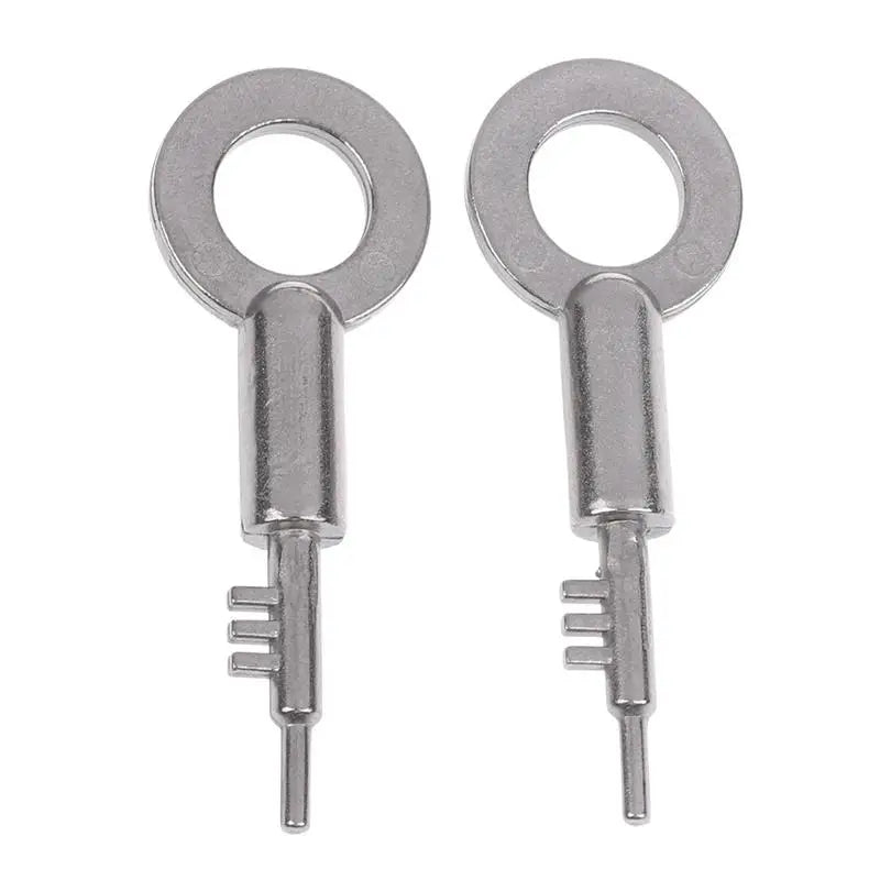 New Stainless Steel 3-Tooth Lock Key Blank Universal - Bathroom Door Keys Home Security Replacement Keys Peaceful Pleasures Health and Wellness