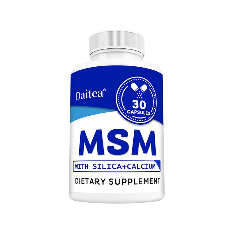 MSM with Silica + Calcium Capsules, 120 Servings – Supports Bone Health – Promotes Hair & Nail Health – Non-GMO, Gluten-Free Peaceful Pleasures Health and Wellness 30 count-1 bottle