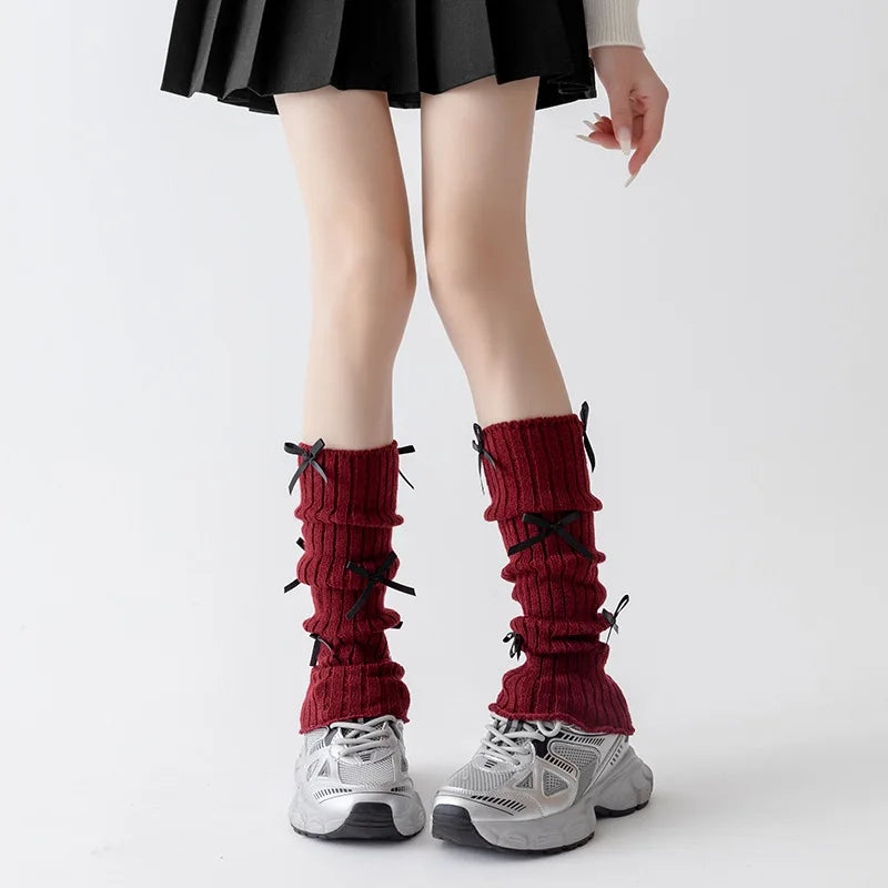 Fashionable Versatile Socks for Women Autumn Winter Red Legs Set Lolita Korean Lace Year Christmas Red Ballet Style JK Calf Sock Peaceful Pleasures Health and Wellness E One Size