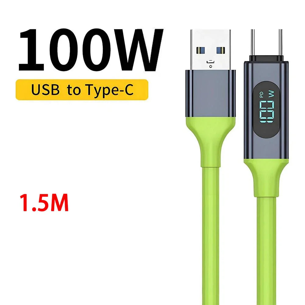240W USB-C Fast Charging Cable with Digital Power Display 1.5M