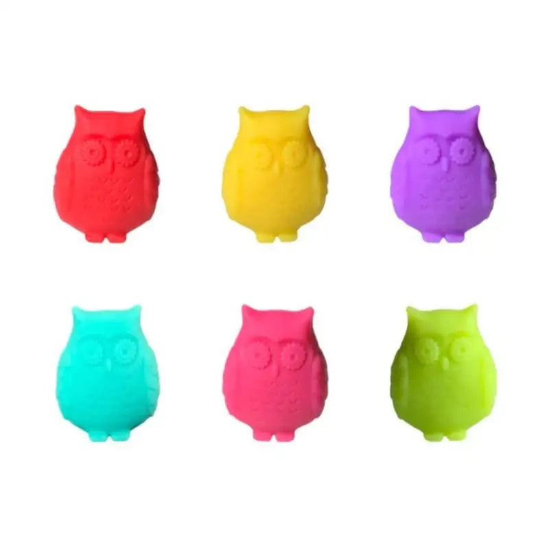 Silicone Wine Glass Markers & Drink Charms – 6 Pack