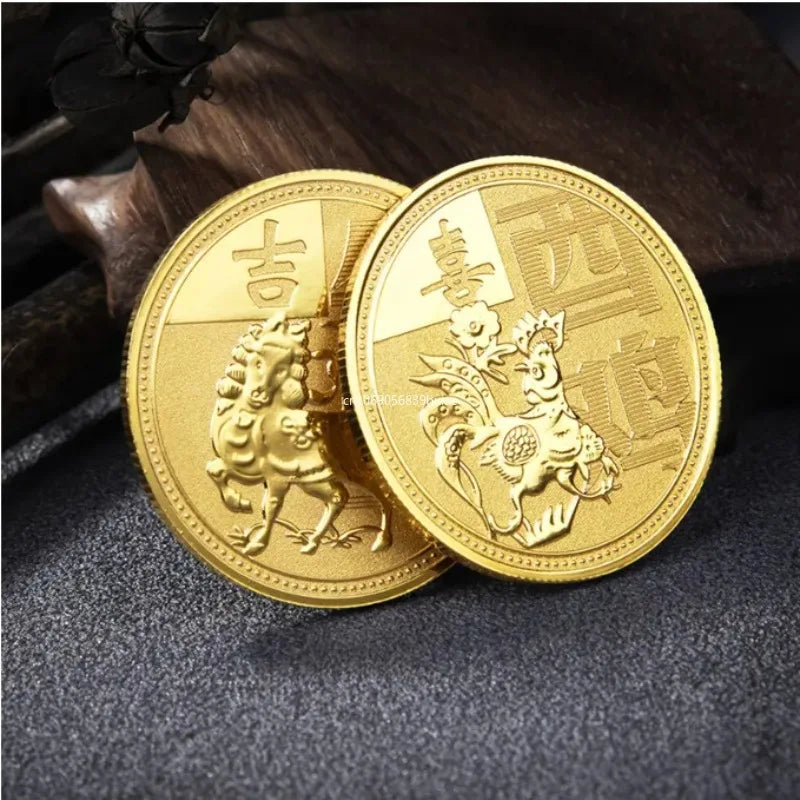 12 Chinese Zodiac Gold Collectible Coins – Feng Shui Lucky Set