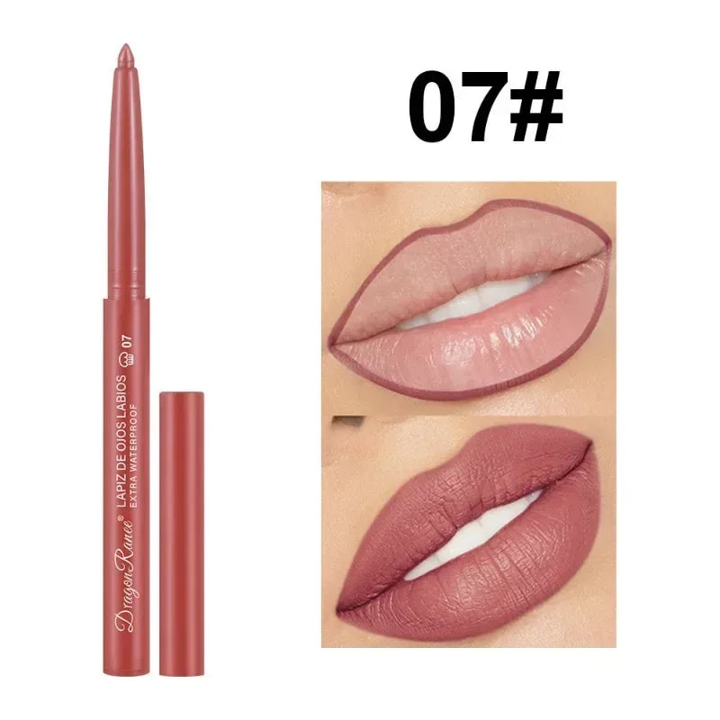 12-Color Waterproof Matte Lip Liner Pencil Set – Long-Lasting
