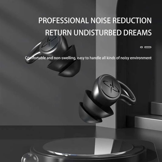 Silicone Ear Plugs – Noise Reduction for Sleep, Travel & Swimming Silicone Ear Plugs Peaceful Pleasures Health and Wellness black