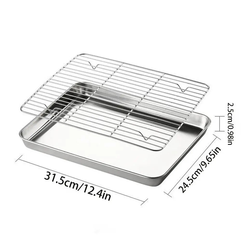 Non-Stick Stainless Steel Baking Sheet Pan & Cooling Rack Set