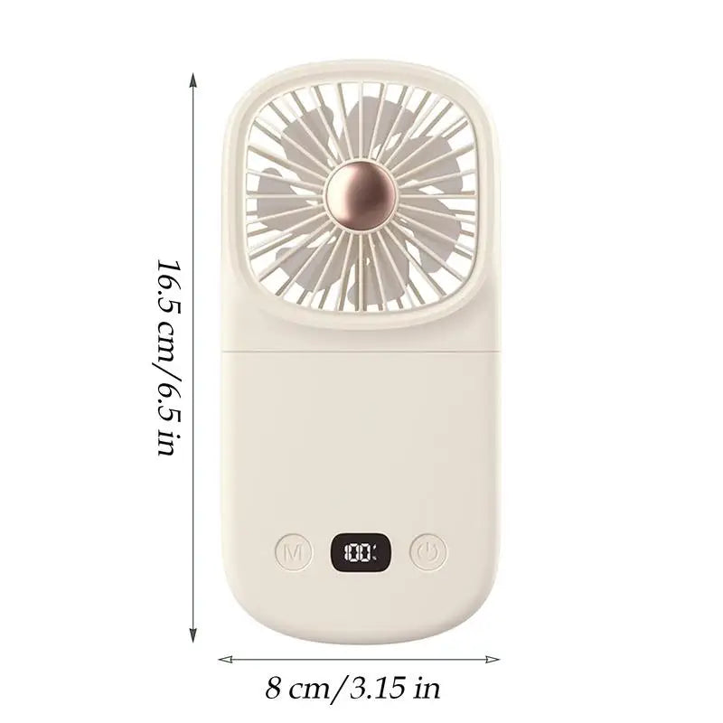 Portable Handheld Fan Folding Small Desk Fan with Digital Display Cool Down Gadget Cooling Blower For Indoor Outdoor Hot Weather Peaceful Pleasures Health and Wellness
