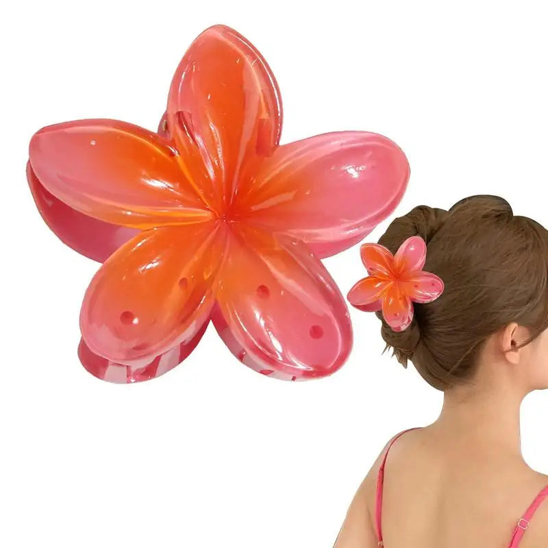 Hawaiian Flower Claw Clip – Colorful Resin Hair Clip for Women