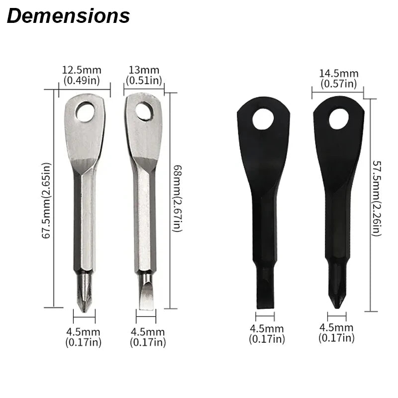 Mini EDC Keychain Screwdriver Set – 4-in-1 Phillips & Flat Head