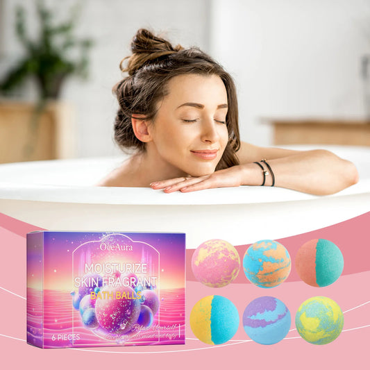OceAura Rosemary Lavender Bath Bombs Set of 6 | Aromatherapy Aromatherapy Bath Bombs Peaceful Pleasures Health and Wellness