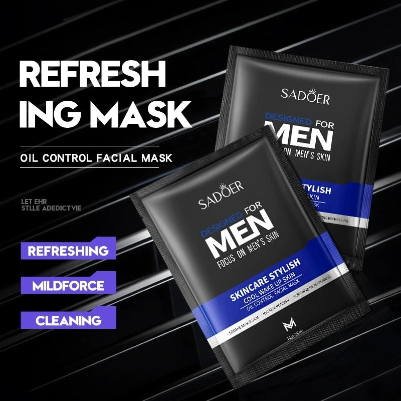 SADOER Men's Sheet Mask – Oil Control, Hydrating & Anti-Aging