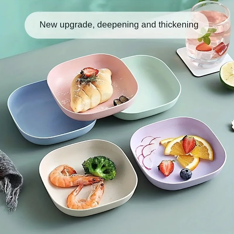 10pcs Set Reusable Fruit & Dessert Plates - Washable, Multifunctional Snack Dishes with Built-In Base for Bones & Candy - Versat Peaceful Pleasures Health and Wellness
