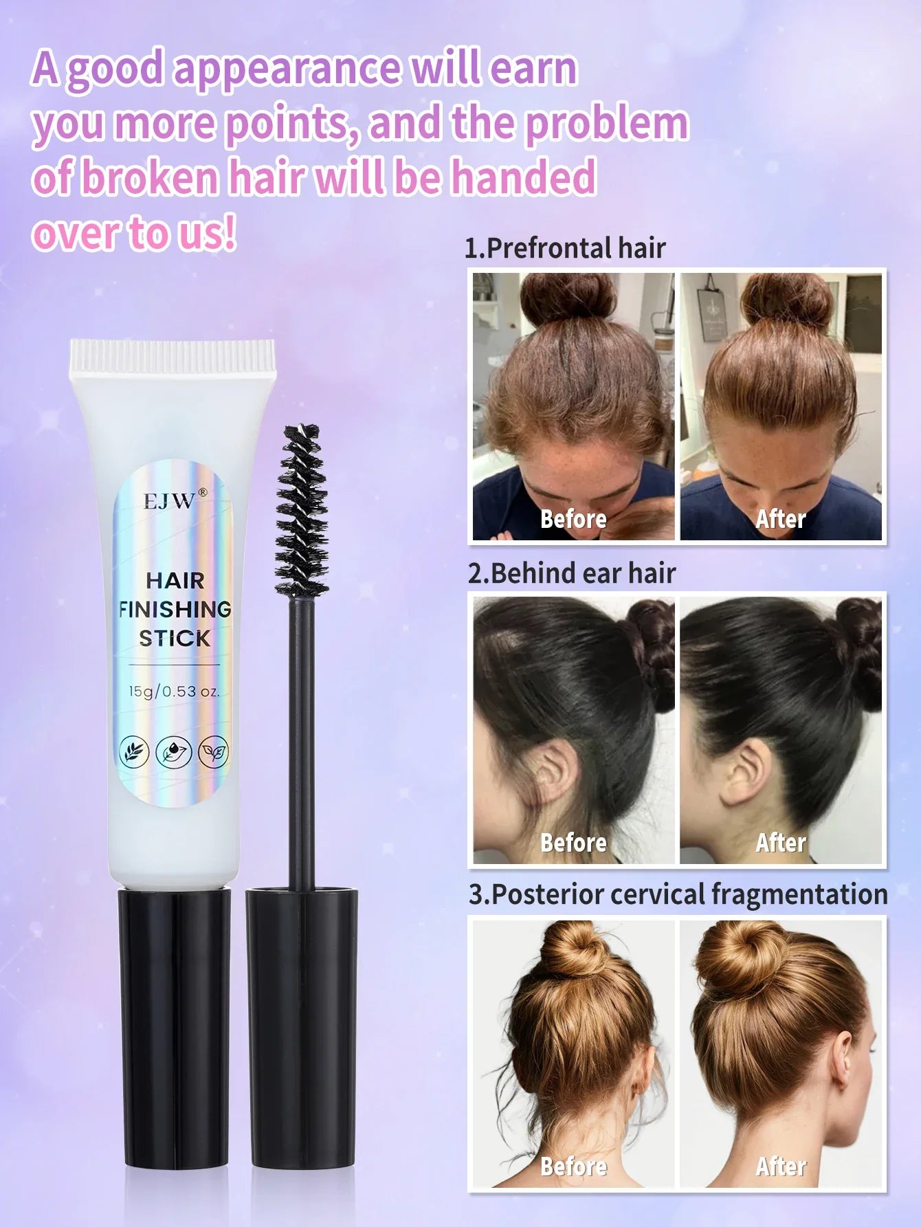 Hair Finishing Stick – Non-Greasy Flyaway & Frizz Wax Stick