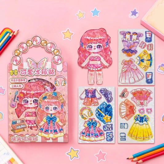 3D Magnetic Dress Up Doll Toy Set With Stand Reusable Mix & Match Outfits Montessori Travel Toys For Kids Ages 3-6 Birthday Gife Peaceful Pleasures Health and Wellness