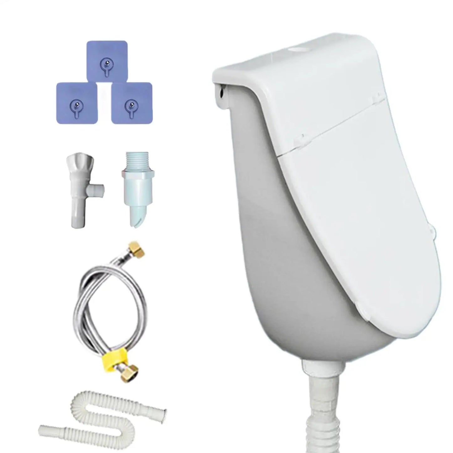 Wall Urinal Urine Separator PP Wall Mounted Toilet Odorless Urine Separator with Lid for Home Motorhome Boy Men Dorm Garden Peaceful Pleasures Health and Wellness