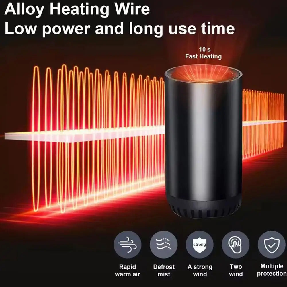 150W Portable Car Heater & Windshield Defroster 12V/24V Portable Car Heater Peaceful Pleasures Health and Wellness