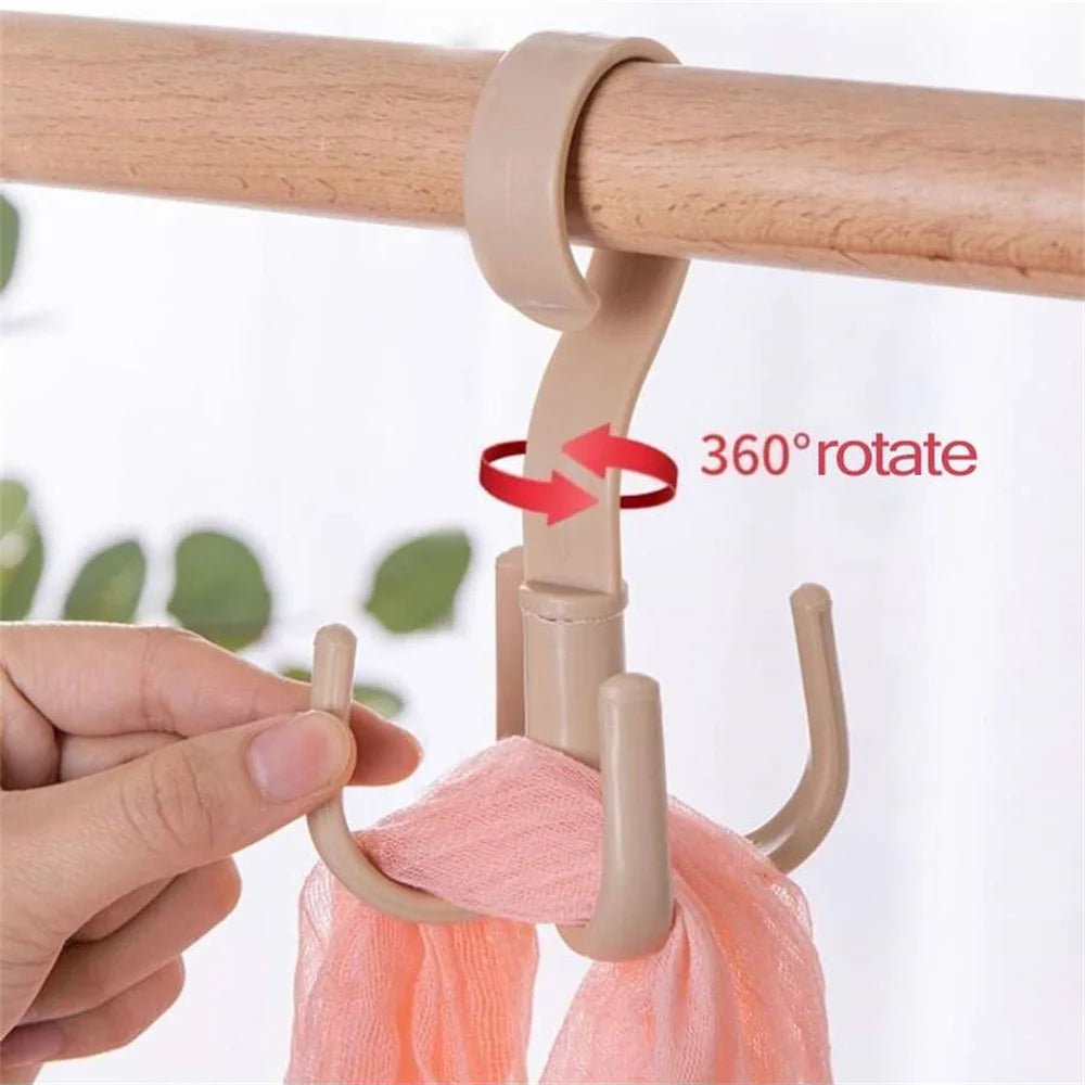 Large Creative Multifunctional Rotatable Four Claw Hooks Coat Hanging Bags Scarf Wardrobe Storage Hangers Doorway Hangers Bags Peaceful Pleasures Health and Wellness