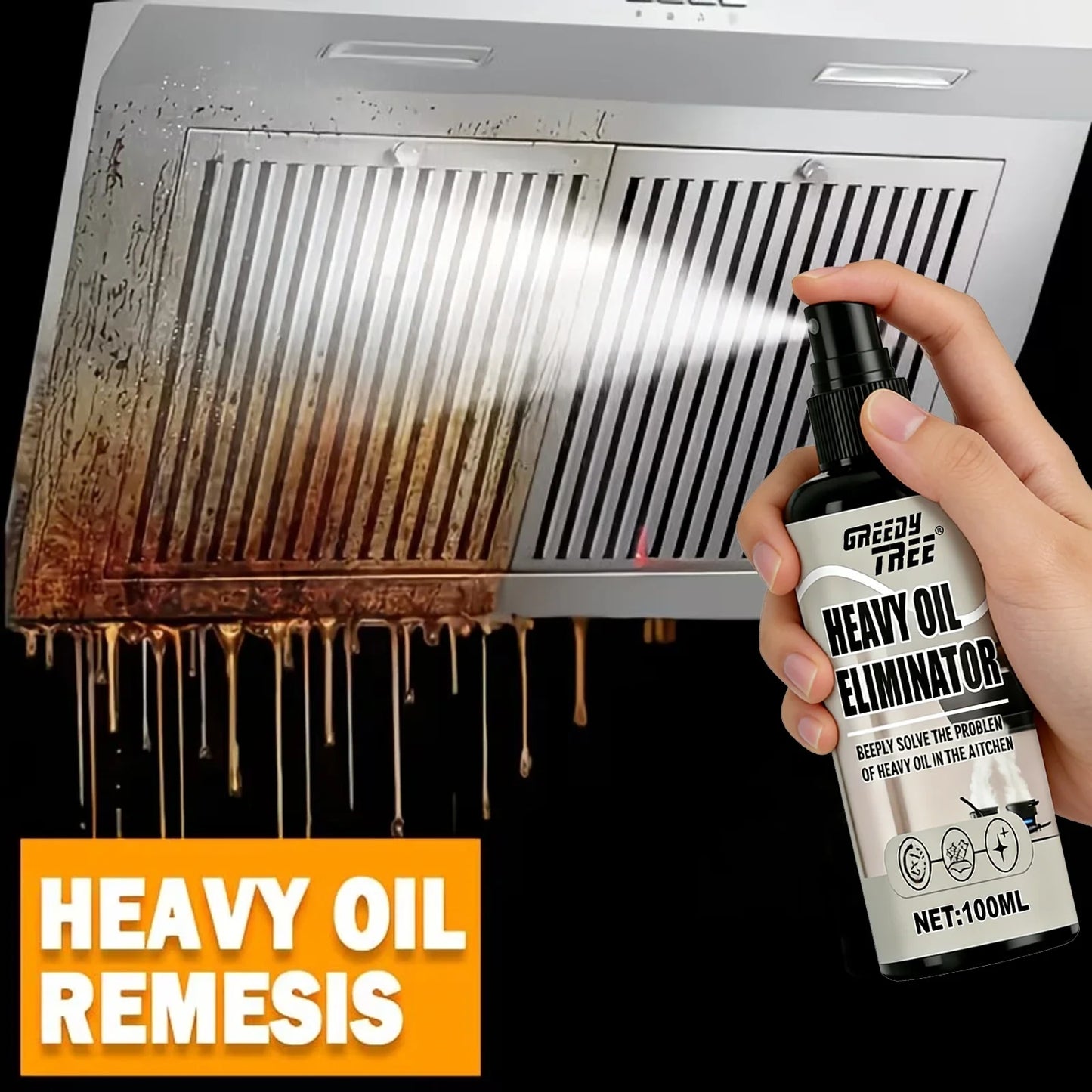 Heavy-Duty Kitchen Degreaser Spray 100ml + Free Sponge