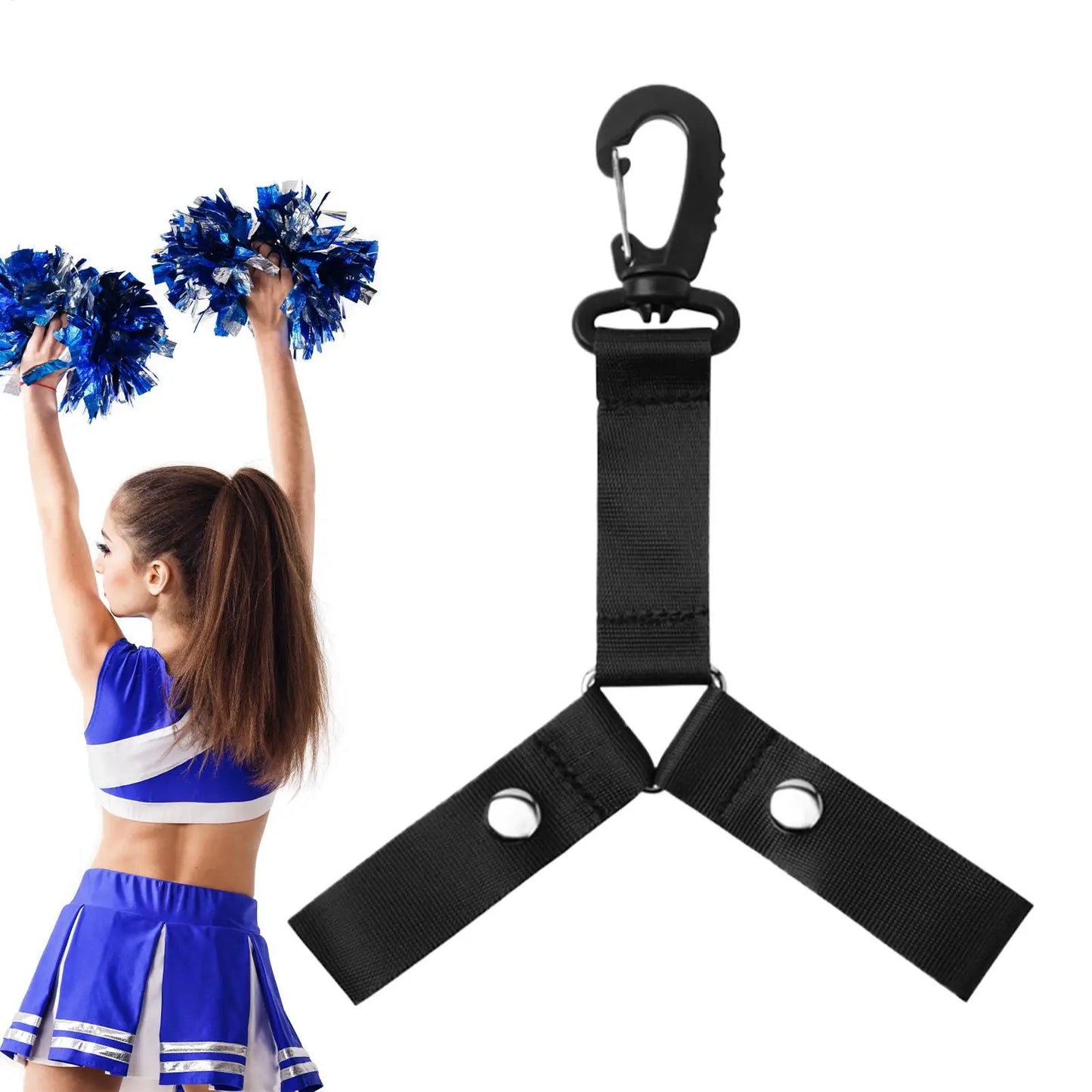 Cheerleading Pompom Holder Cheer Bag Organizer With Snapbutton Durable Hanger For Multiple Poms, Cheer Gear Accessory Girls Peaceful Pleasures Health and Wellness