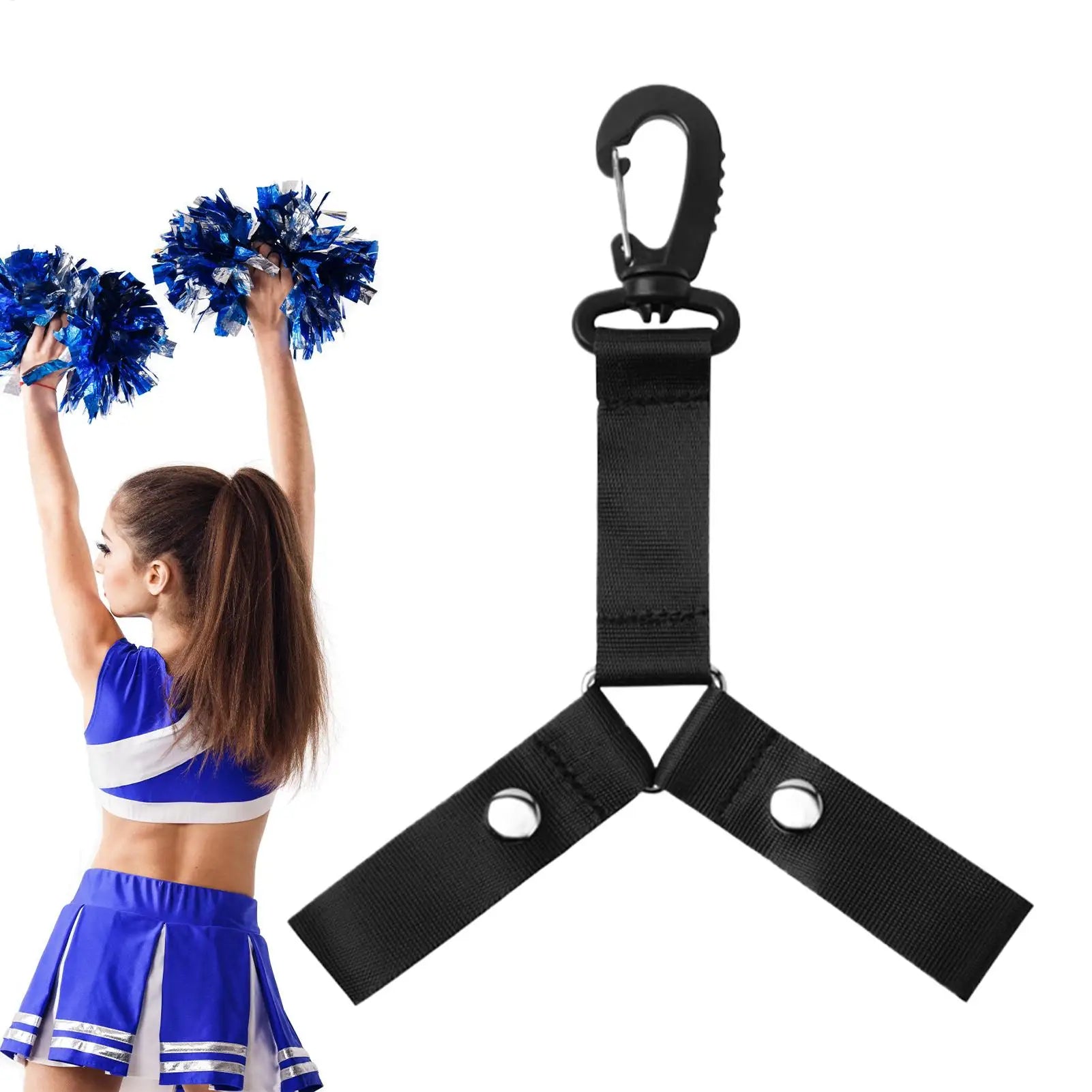 Cheerleading Pompom Holder Cheer Bag Organizer With Snapbutton Durable Hanger For Multiple Poms, Cheer Gear Accessory Girls Peaceful Pleasures Health and Wellness