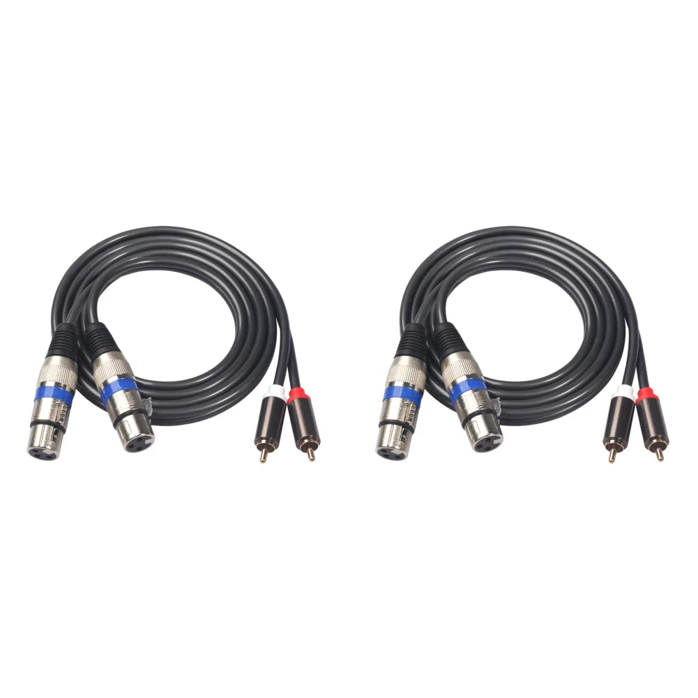 1/2PCS 2RCA To 2XLR Cable Dual XLR Female To Dual RCA Male Audio Cable for Microphone Mixer Amplifier DVD Speaker Microphone ﻿ Peaceful Pleasures Health and Wellness 2PCS