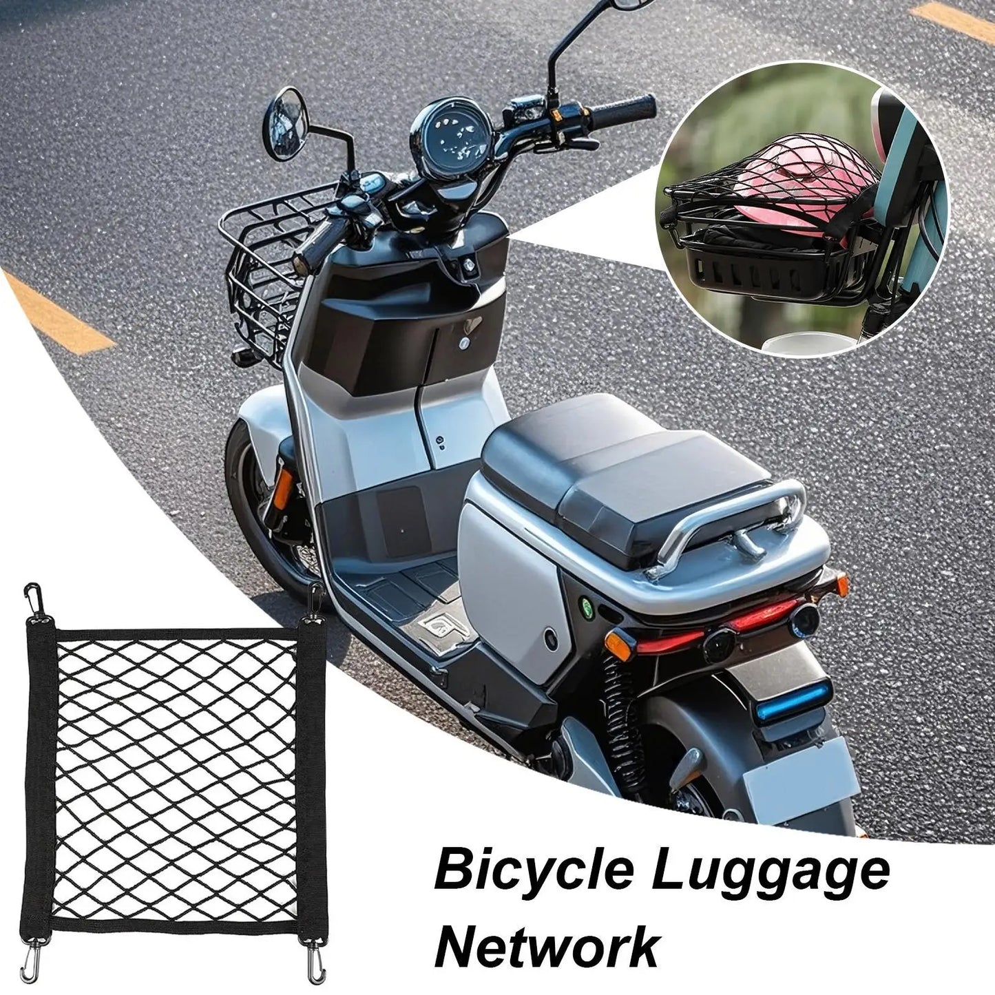 Elastic Cargo Net for Motorcycle, Bike & ATV | Luggage Net Cargo Luggage Net Peaceful Pleasures Health and Wellness