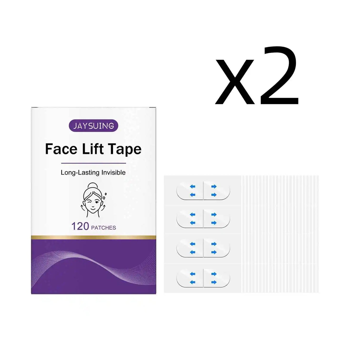 Invisible Firming Face Tape for Skin Tightening and Lifting Peaceful Pleasures Health and Wellness 2x120 Patches 120 Patches