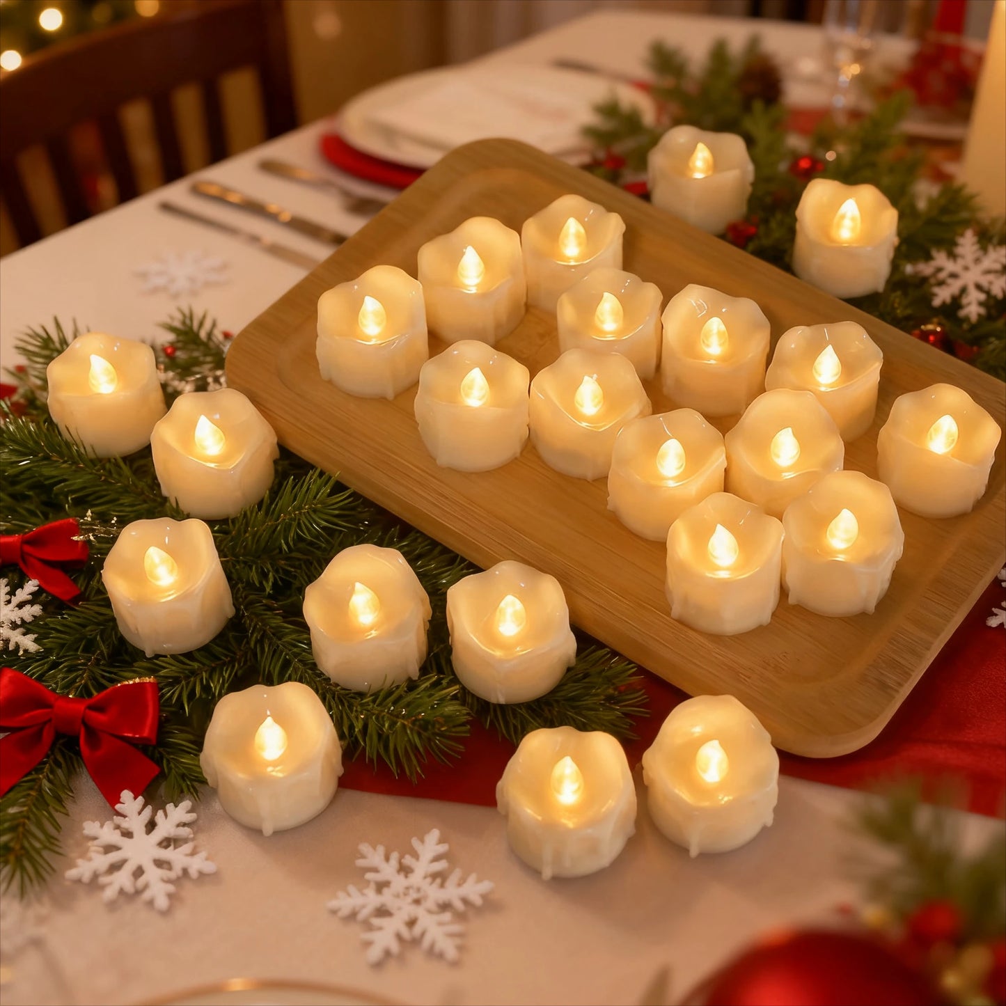 Dripping Wax LED Tea Lights Candles Flickering Flameless LED Tealights Electric Votive Candles for Christmas Wedding Halloween Peaceful Pleasures Health and Wellness