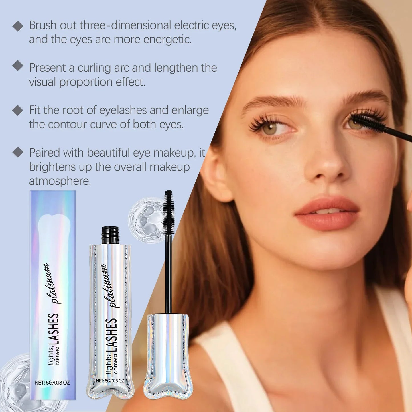 Waterproof Black Lengthening Mascara – Volumizing, Fast Dry