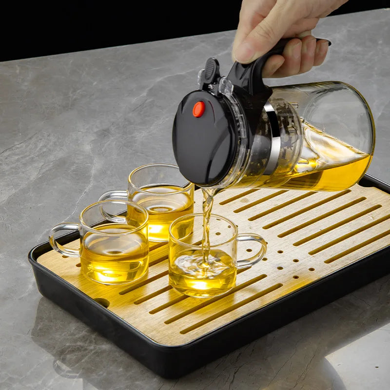 HMLOVE Heat Resistant Glass Teapot Puer Kettle Tea Infuser Filter