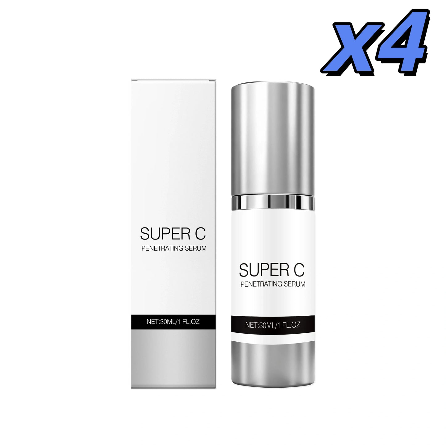 Vitamin C Facial Essence Glowing Skin Fade Fine Lines Spots Pore Shrinking Brightening Lightining Hydrating Firming Face Serum Peaceful Pleasures Health and Wellness 4 x 30ml boxed