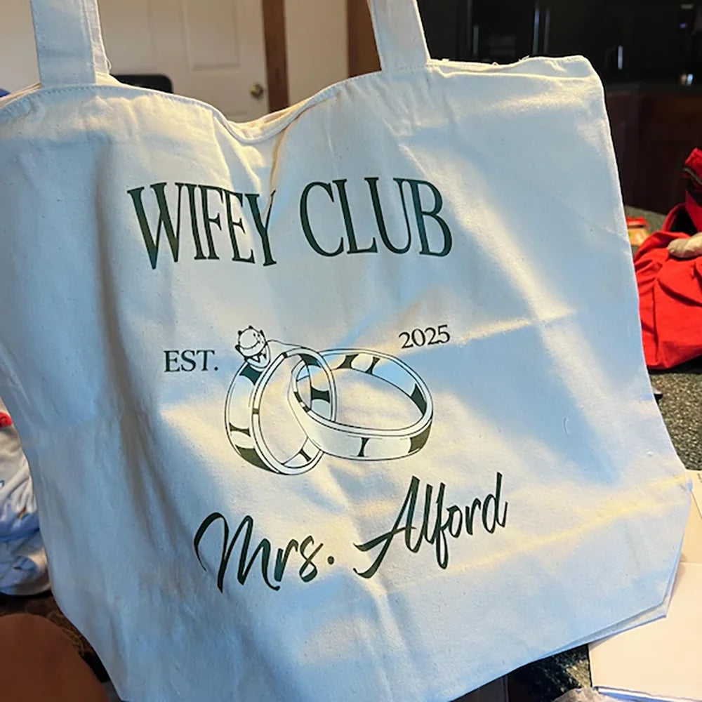 Wifey Club Mrs Tote Bag | Bridal Shower Newlywed Gift