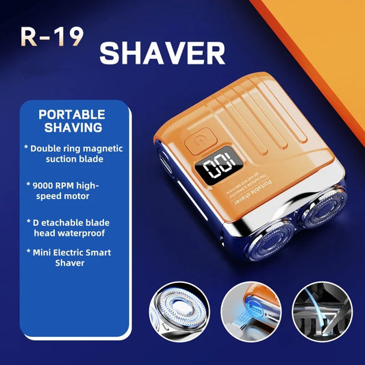 XMSJ Mini Rechargeable Electric Shaver Dual Head Waterproof Electric Shaver Peaceful Pleasures Health and Wellness