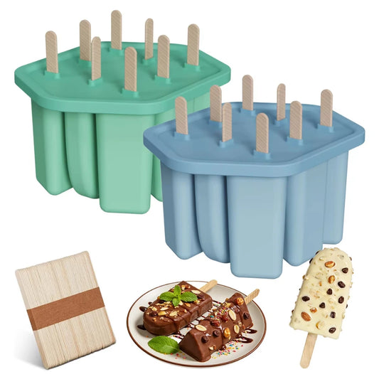 8 Holes Popsicle Molds Silicone Ice Pop Mold Popsicle Mold Reusable Easy Release Ice Pop Make Ice Mold Peaceful Pleasures Health and Wellness