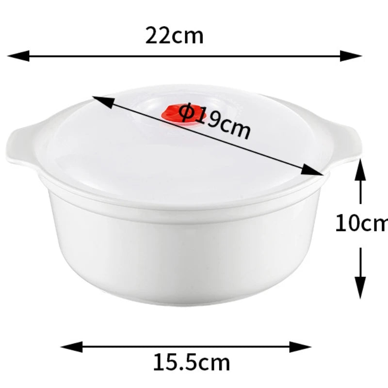 BPA-Free Microwave Heating Bowl with Lid – 1.2L Food-Grade Plastic, Dishwasher Safe