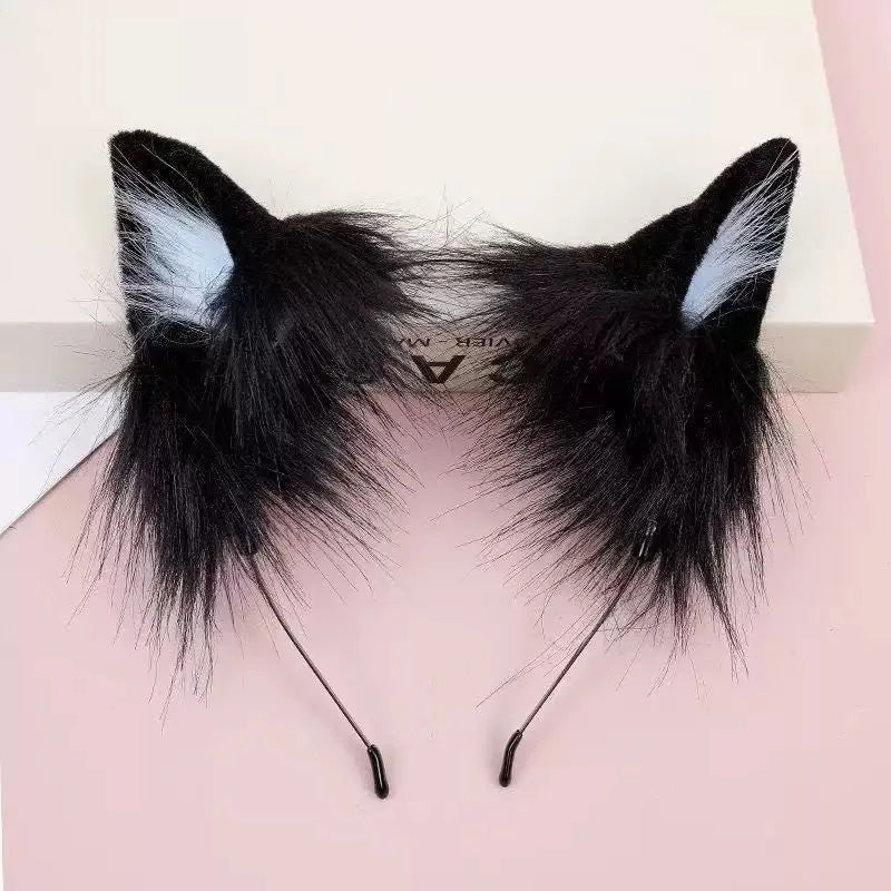 1pc Cute Plush Cat Ear Headband Holiday Animal Ear Hair Hoop Cosplay Party Styling Hair Accessories Peaceful Pleasures Health and Wellness blue