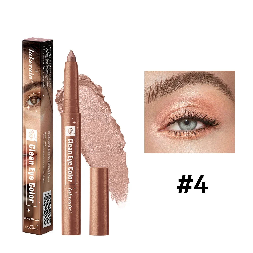 Lakerain Eyeshadow Sticks 12 Colors Long Lasting Waterproof High Pigmented Shimmer Glitter And Matte Eyeshadow Pencil Makeup Peaceful Pleasures Health and Wellness 4color