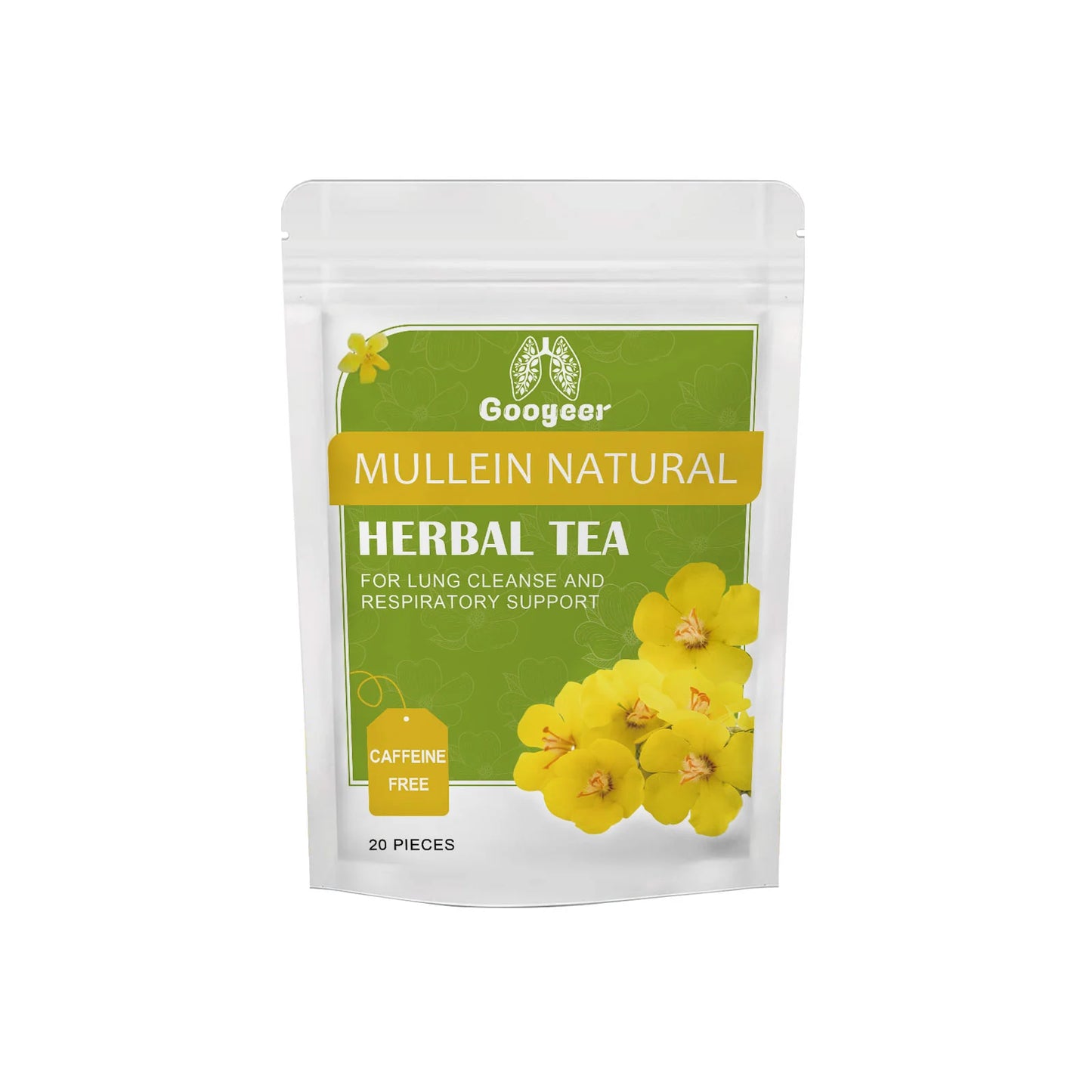 Mullein Herbal Tea – Caffeine-Free Citrus Floral Blend, 20 Bags