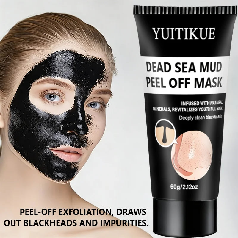 YUITIKUE Dead Sea Mud Peel Off Mask 60g Deep Clean Blackheads & Revitalize Skin with Natural Minerals Peaceful Pleasures Health and Wellness
