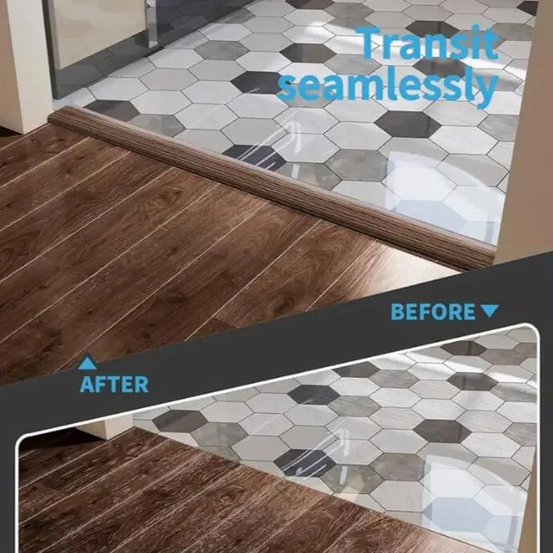 Self Adhesive Floor Transition Strips Pressed Door Threshold Seam Strip Floor Gap Pressed Line Edge Strip Decoration Peaceful Pleasures Health and Wellness
