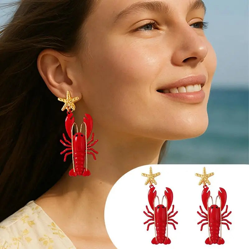 Lobster Dangle Earrings – Fun Ocean Drop Jewelry for Women