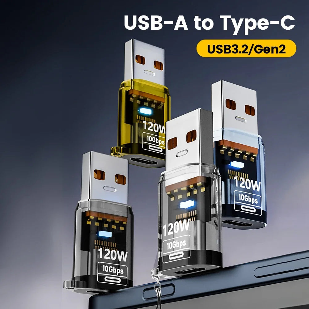 USB-C to USB-A Adapter | 120W Fast Charging, 10Gbps OTG Peaceful Pleasures Health and Wellness