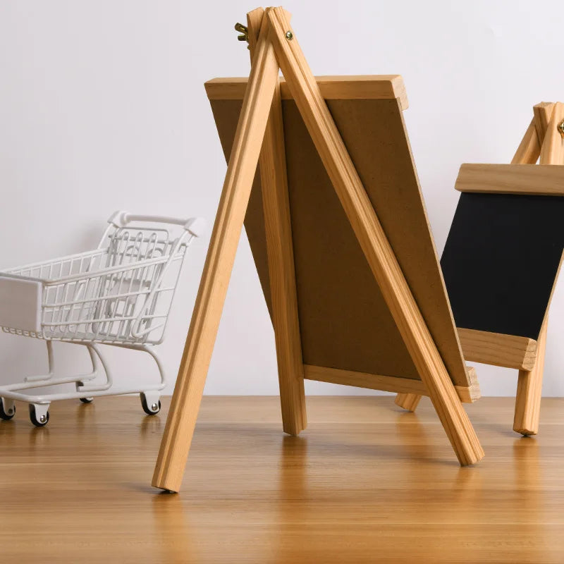 Bview Art Wooden Drawing Easel Chalkboard Stand Double-sided Board