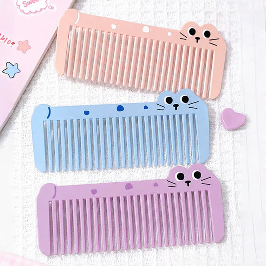 Mini Cartoon Kitten Wide Tooth Detangling Comb | Travel Hair Comb Hair Detangling Comb Oasis Select
