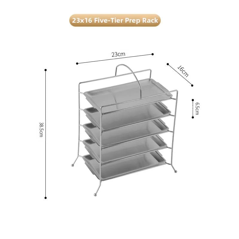 304 Stainless Steel Rectangular Barbecue Rack Portable Design